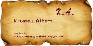 Kutassy Albert névjegykártya
